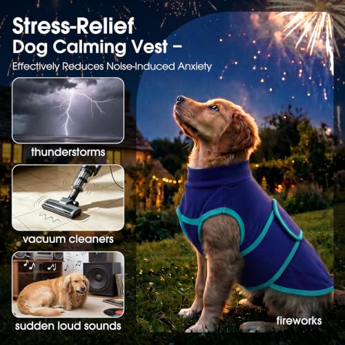 Image of Nanaki Adjustable Calming Vest Shirt for Dogs from Loud Noises,Blue,XS