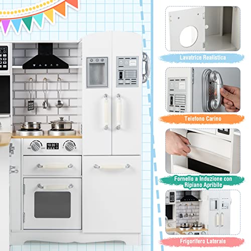 COSTWAY Cucina Giocattolo per Bambini, Cucina per