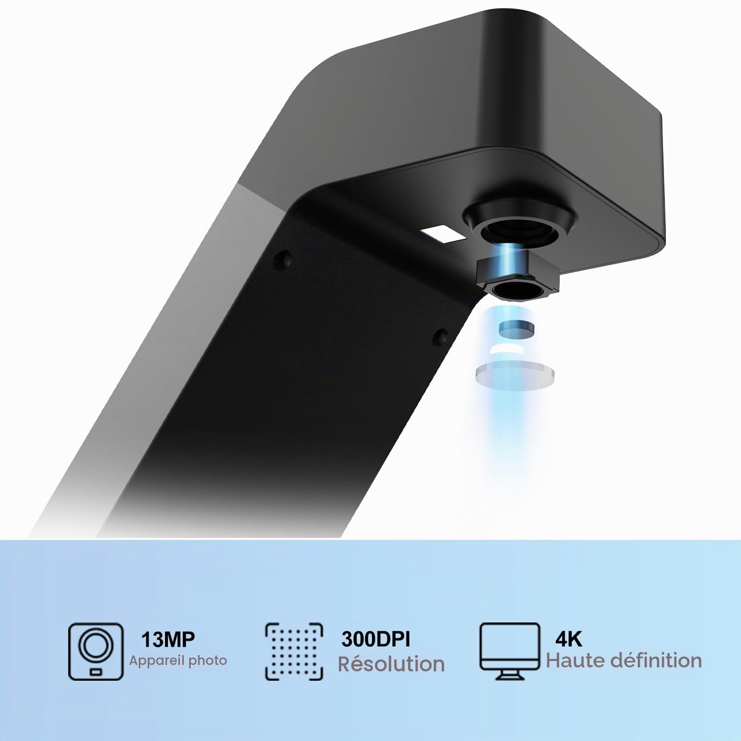JOYUSING Scanpad100 Scanner de documents le plus portable, appareil photo de documents USB 13 MP, 1 seconde par numérisation, taille de capture A4, OCR, amélioration de l'IA, prêt pour les voyages
