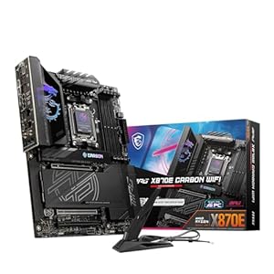 MSI MPG X870E Carbon WiFi – Placa base para juegos (procesadores AMD Ryzen serie 9000/8000/7000, AM5, DDR5, PCIe 5.0, M.2 Gen5, SATA 6Gb/s, USB 40Gbps, HDMI, Wi-Fi 7, Bluetooth 5.4, LAN de 5 Gbps, ATX)