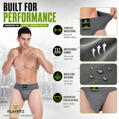 Image of Tokyo Gym Supporter for Men | Athletic Sports Underwear for Cricket, Running, Training & Workout | Breathable Cotton Performance Innerwear | Quick Dry & Moisture Wicking