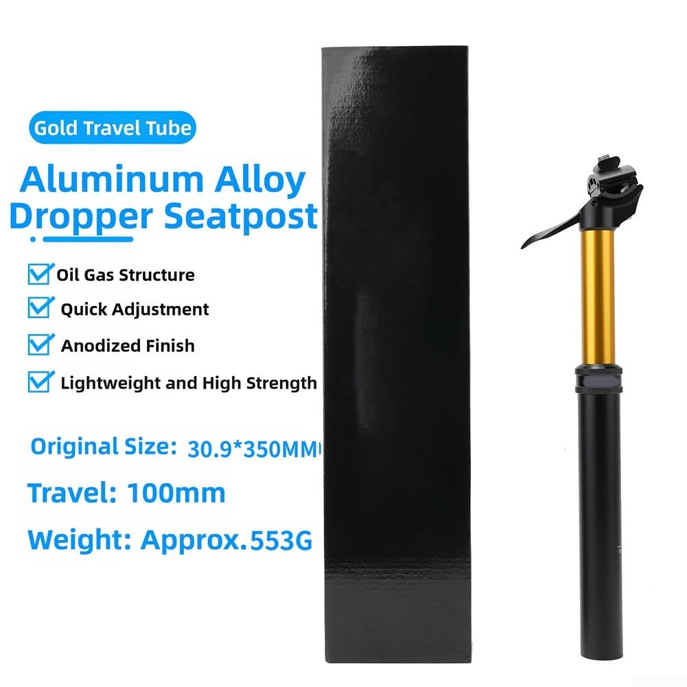 Lega di alluminio idraulico Dropper Reggisella 30.9 31.6mm Ammortizzatore controllato a mano con 100mm 125mm Viaggio per MTB Ciclismo Nero