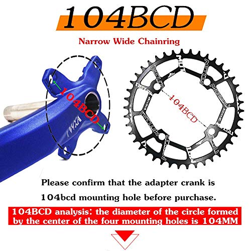 image for VXM 104BCD Chainring 40T 42T 44T 46T 48T 50T 52T【2021 High Strength 