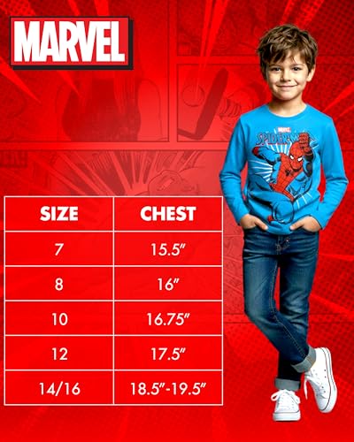 Marvel Spiderman Boys Graphic Tees - 2 Pack Spidey and His Amazing Friends Short Sleeve Spider Man Shirts for Toddler & Kids, Size 5-6, Spidey Red/Blue - image 7