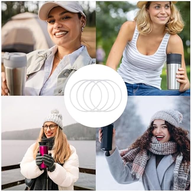 NICENEEDED 4 PCS 20 oz Replacement Rubber Lid Seals, O Shaped Resealable Lid Gaskets, Suitable for 16 and 20 Ounce Insulated Stainless Steel Tumblers