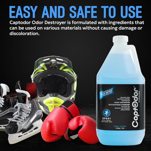 Image of Sports Odor Destroyer Spray (1 x Gallon / 3.8L), Sports Gear Odor Eliminator & Deodorizer Spray - Neutralizer & Refresher Spray For Protective Equipment, Sportswear & Outdoor Gear