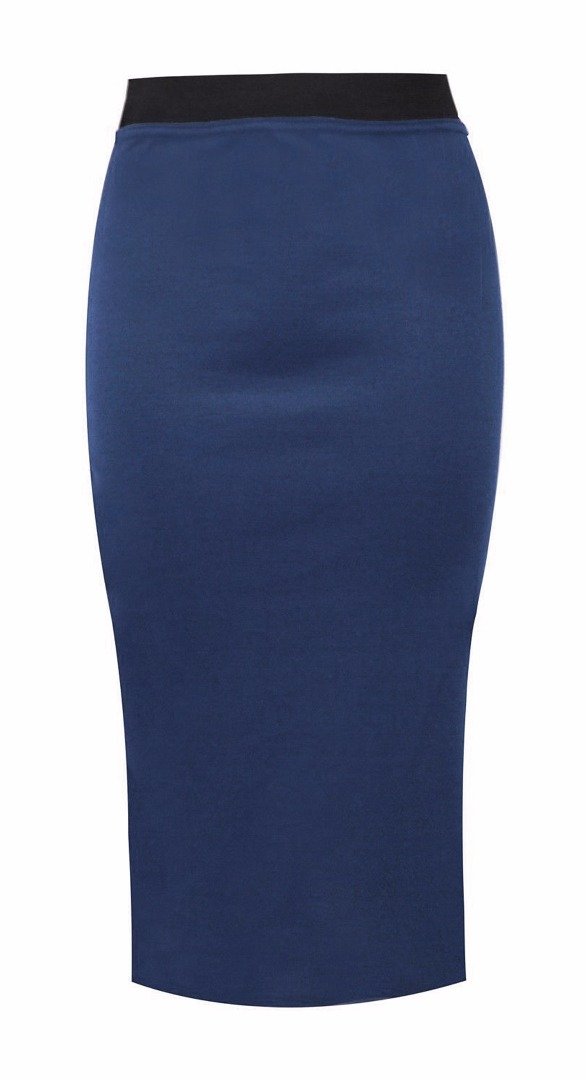 Elum Women's Teal ® Plain Office Bodycon Pencil Midi Skirt