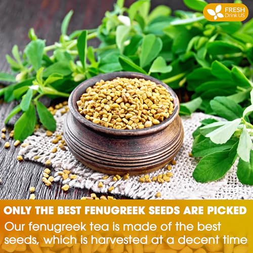 Image of FreshDrinkUS, Premium 120 Fenugreek Tea Bags, 100% Natural & Pure from Fenugreek. Fenugreek Herbal Tea. Made with Natural Material Tea Bags. No Sugar, No Caffeine, No Gluten, Vegan.