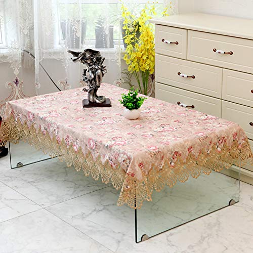 SAZDFY Nappe brodée Rectangle Carré Nappe imprimé Floral pour Table Basse Dîners Dentelle Crochet Rond Nappes Jacquard -D 56x56cm(22x22) Cover