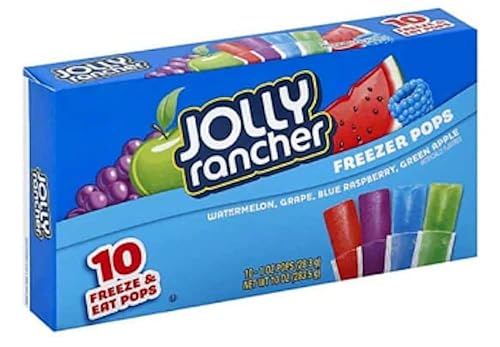 Jolly Rancher Watermelon & Green Apple Freezer Pops, 1 oz, 10 unidades