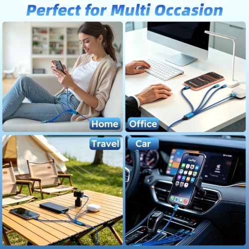Image of 4 in 1 USB A to USB C Cable, Phone Charger Type C Multi Charging Cable