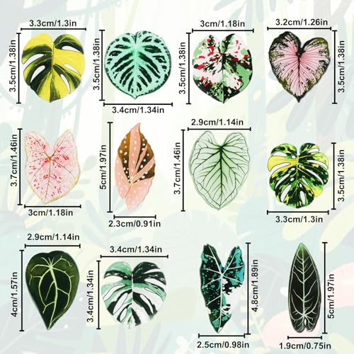 12 imanes decorativos con forma de hoja para refrigerador miniatura 2