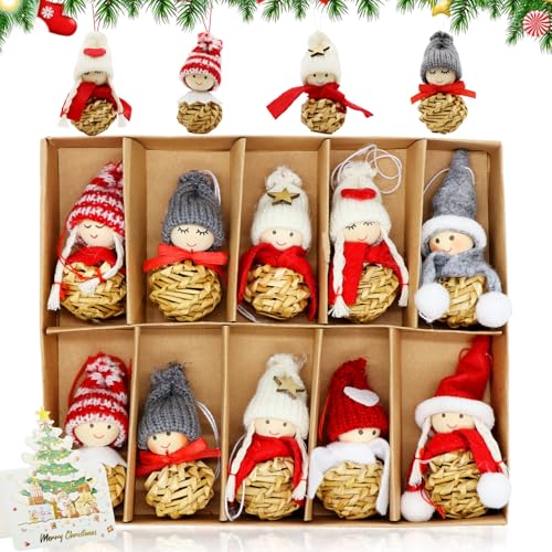 Spetsbst 10 Stück Weihnachtswichtel Anhänger Christbaumschmuck,...