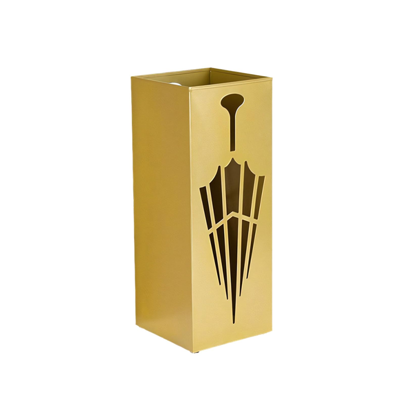 Ljhnba Gold Sturdy Metal Golf Umbrella Storage Box For Indoor Outdoor Use Compact And Space Efficient Multipurpose Umbrella Storage