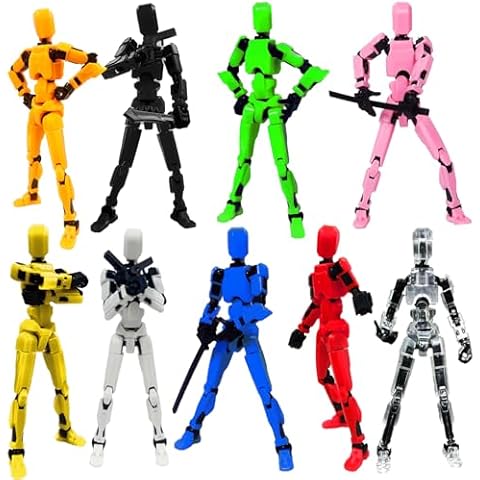 Assembly Completed Titan 13 Action Figures, Nova 13 Action Figure, 3D Printed Action Figure Set, Dummy Robot 13, Multi-Articular Action Figures for Desktop Decorations (9pcs-Assembly Completed) Cover