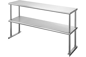 Over the Sink Storage Shelf for Kitchen-Hally SUS304 Stainless Steel Double Overshelf,...