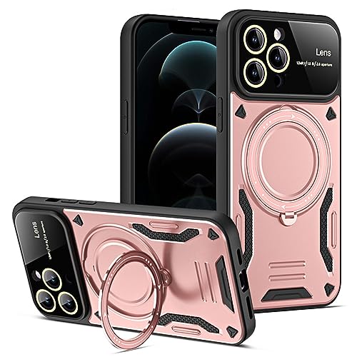 Coque pour iPhone 11 Pro ENILSA or rose avec support d'anneau magnétique