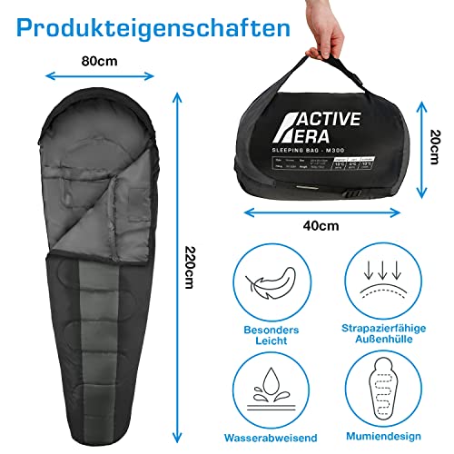 Active Era Mumienschlafsack – Schlafsack Winter & Sommer, wasserabweisend, Windschutz & Ultraleicht, Temperatur -10°C bis 10°C (je nach Modell) - Kleines Packmaß ideal für Outdoor Campen – Bild 3