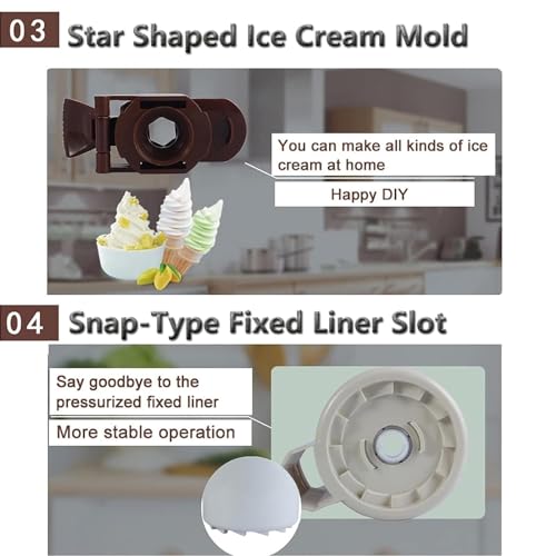 Automatische Eismaschine mit Kompressor, 1L große Kapazität für hausgemachten Joghurt, Sorbet und Soft-Serve – Bild 6