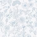 EeeComing Floral Peel and Sick Wallpaper Boho Contact Paper Modern White and Blue Peel and Stick Wall Paper Removable Self Adhesive Wallpaper for Bedroom Bathroom Cabinets Vinyl Roll 17.3”X118.1”