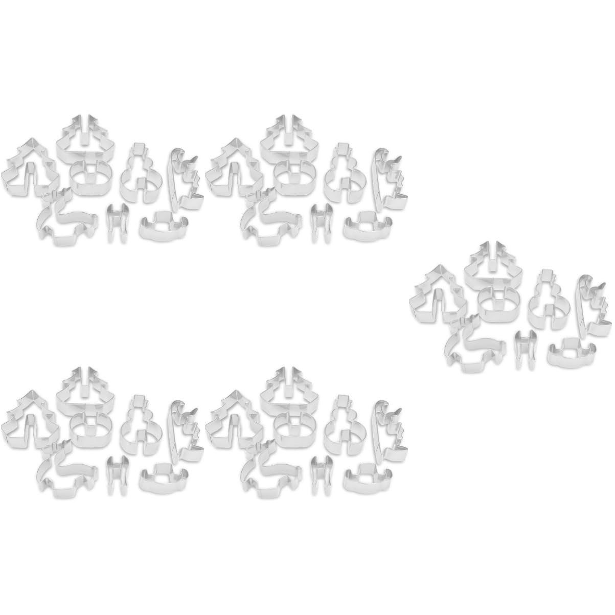 IMIKEYA 5 Sätze Ausstechformen Weihnachts Plätzchenformen Keksform Ostern Cookie Jar Scone Keksdose Gießform Weihnachten Plätzchenform Im Weihnachtsstil Bäckerei Zubehör Silver 8 Stück * 5