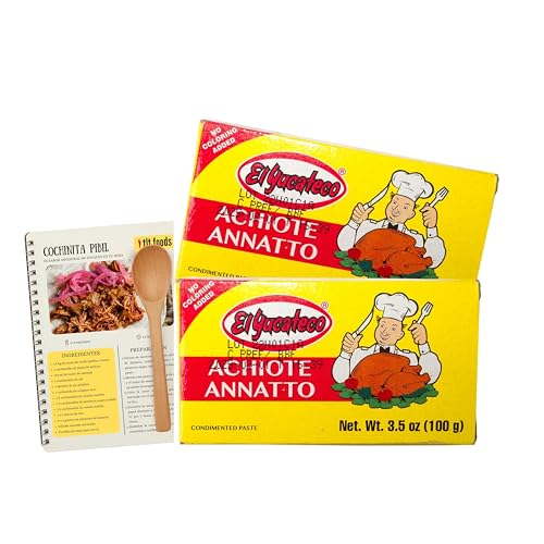 TLT FOODS - PACK El Yucateco Achiote en pasta condimentado (Pack de 2) - Incluye folleto de recetas