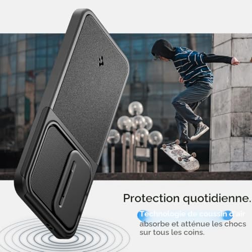 Coque Samsung S24 Spigen Optik Armor avec cache objectif et protection antichoc noire