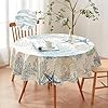 Nautical Coastal Round Tablecloth 60 Inch Beach Ocean Print Table Cloth Waterproof Stain Resistant Wrinkle Free Table Cover for Kitchen Dining Room Indoor and Outdoor Picnic Party 60in