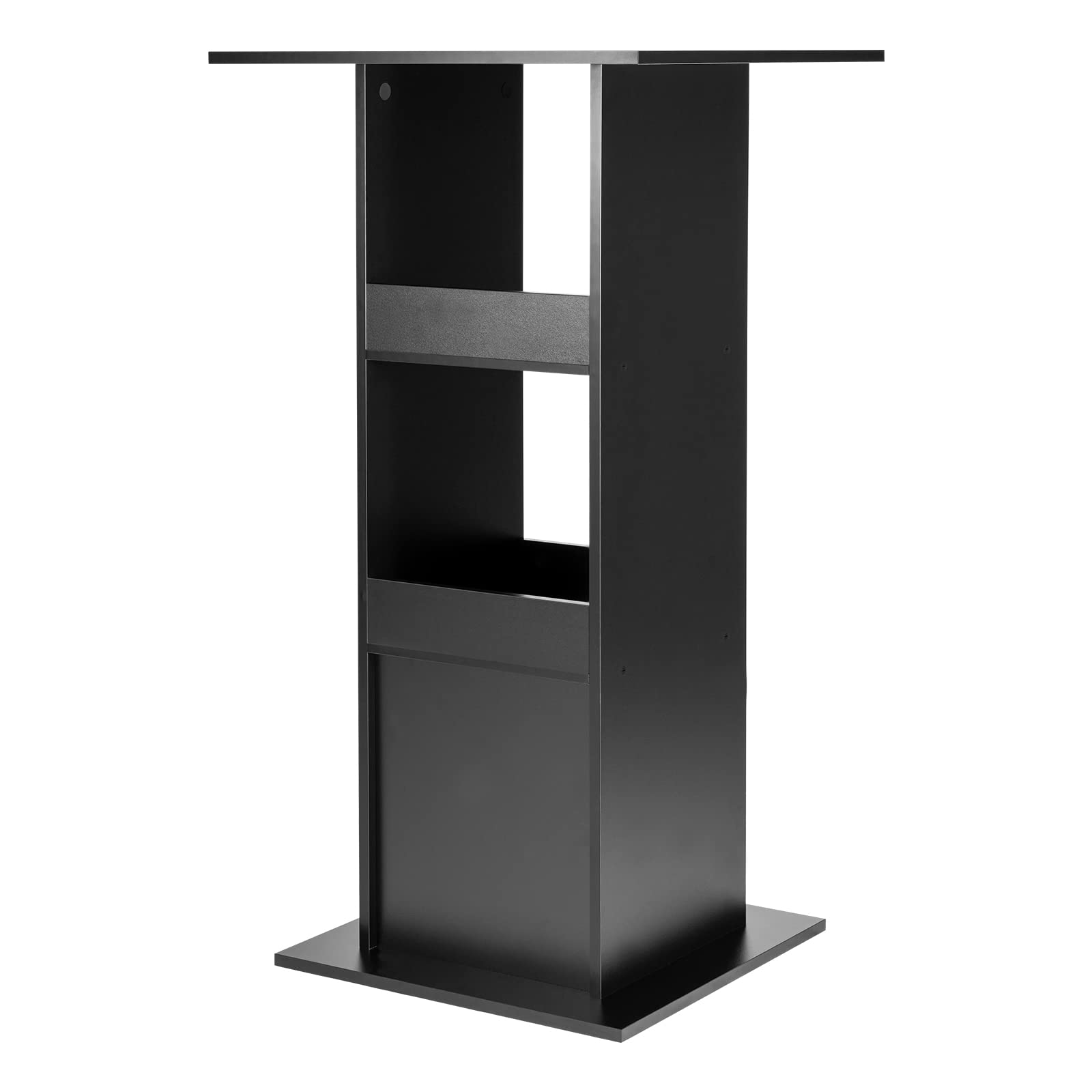 WOLTU Table de Bar Carrée avec 3 Étagères, Petite Table d'Appoint pour Salle à Manger, Cuisine, Salon, en Panneau de Bois d'Ingénerie, Noir, 60x60x109cm
