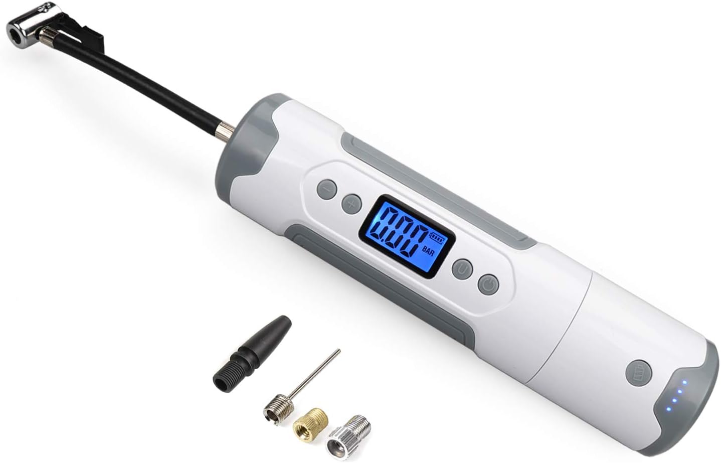 CARYWON Portable Air Compressor Mini Hand Held Tire Inflator Electric Auto Air Pump Built in LED Light and 1000mAh *3 Battery 150PSI for Car, Motorcycle,Bike, Bicycle and Other Inflatables