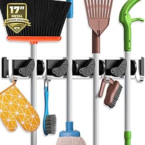 Holikme Mop Broom Holder Wall Mount...