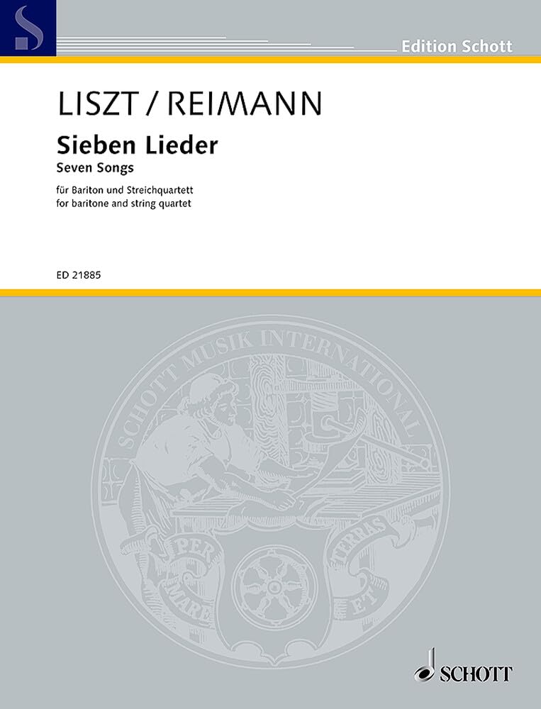 Seven songs -partition+parties separees: von Franz Liszt. Bariton und Streichquartett. Bariton. Partitur und Stimmen.
