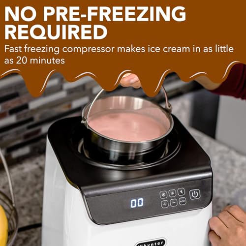 Whynter Ice Cream Maker Machine Automatic 1.28 Qt Upright with Built-in Compressor, LCD Digital Display & Timer, No Pre-Freezing, ICM-128WS の商品画像 5