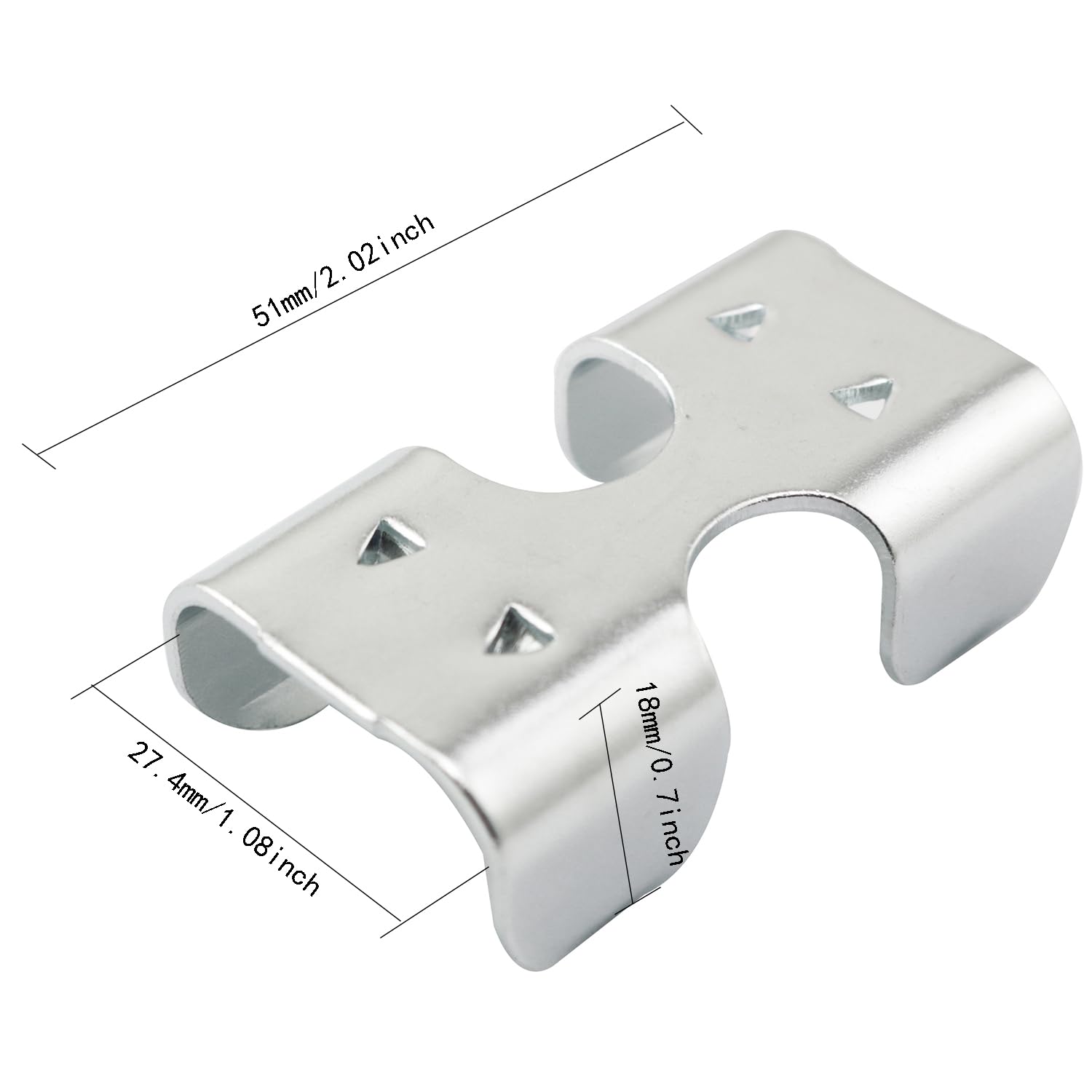 Pro Bamboo Kitchen 10PCS Double Rope Clip Silver Heavy Duty Steel Rope Clip Metal Buckle Webbing Buckle Retainer Hardware for Braided Rope Wire Elastic Leash Dog Leash