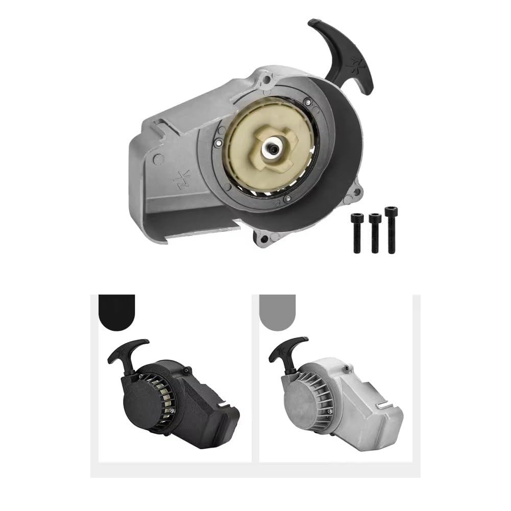 Motor De Arranque Para 47cc 49cc 2 Tiempos Arranque Motor | Arranque Por Cuerda + Volante Negro Para Mini Scooter De Bolsillo Dirt Bike ATV Extractor Arranque Retroceso