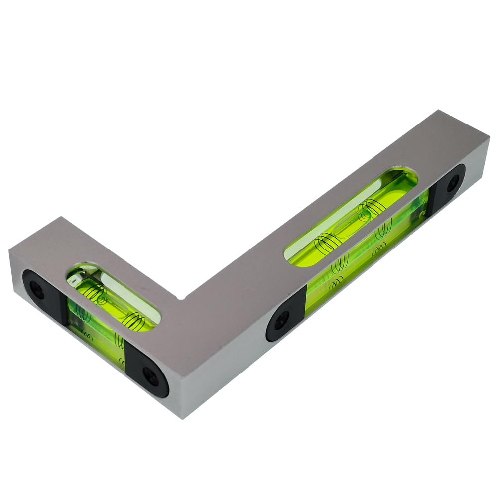 Rectangular de alta precisión de nivel en forma de L, 7 caracteres, fuerte burbuja magnética, hay 2 especificaciones a elegir (160 mm)
