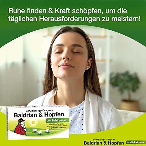 Baldriparan Beruhigungs-Dragees Baldrian & Hopfen – Pflanzliches Arzneimittel zur Beruhigung – mit Baldrianwurzel- und Hopfenzapfenextrakt – 120 Dragees