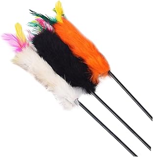 POPETPOP Cat Teaser Wand 3pcs Cat Teaser Cat Toy Elasticity Cat Teaser Stick