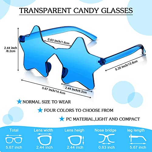 Cindeer 12 Pair Star Shape Glasses Bulk Rimless Sunglass for Women Pentagram Star Team Spirit Accessory2