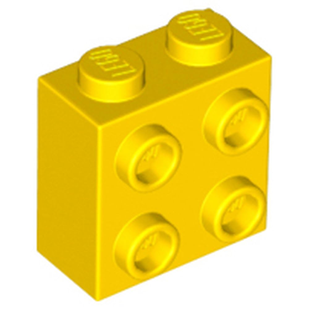 LEGO Brick, Modified 1 x 2 x 1 2/3 with Studs on Side, Part 22885 (Yellow, 10, Bricks) — image 1