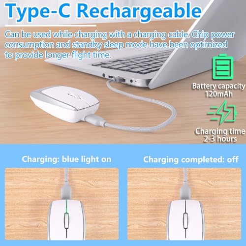 Mini souris sans fil portable argent compacte et ergonomique