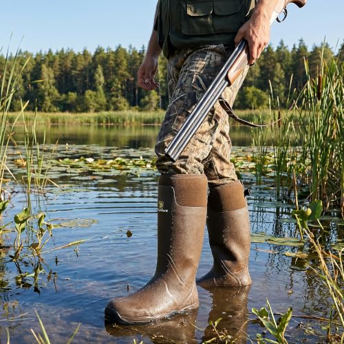 Image of Trudave Hunting Boots for Men, Waterproof Rubber Boots with Steel Shank, 5mm Neoprene Camo Insulated Outdoor Hunting Boots (Size 5-14)