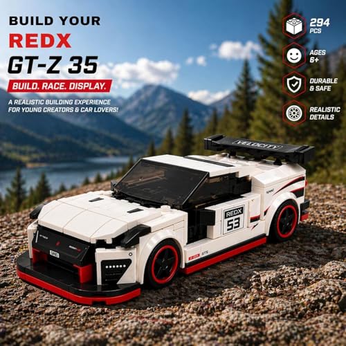 Image of Premium Building Blocks Set for Kids Age 6+ | 294 Pieces DIY Construction Toy | STEM Educational Learning Toy | Develops Problem Solving & Fine Motor Skills | Screen (RedX GT-Z 35)