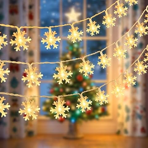 EvaStary 40 LED Snowflake Fairy Lights Cover