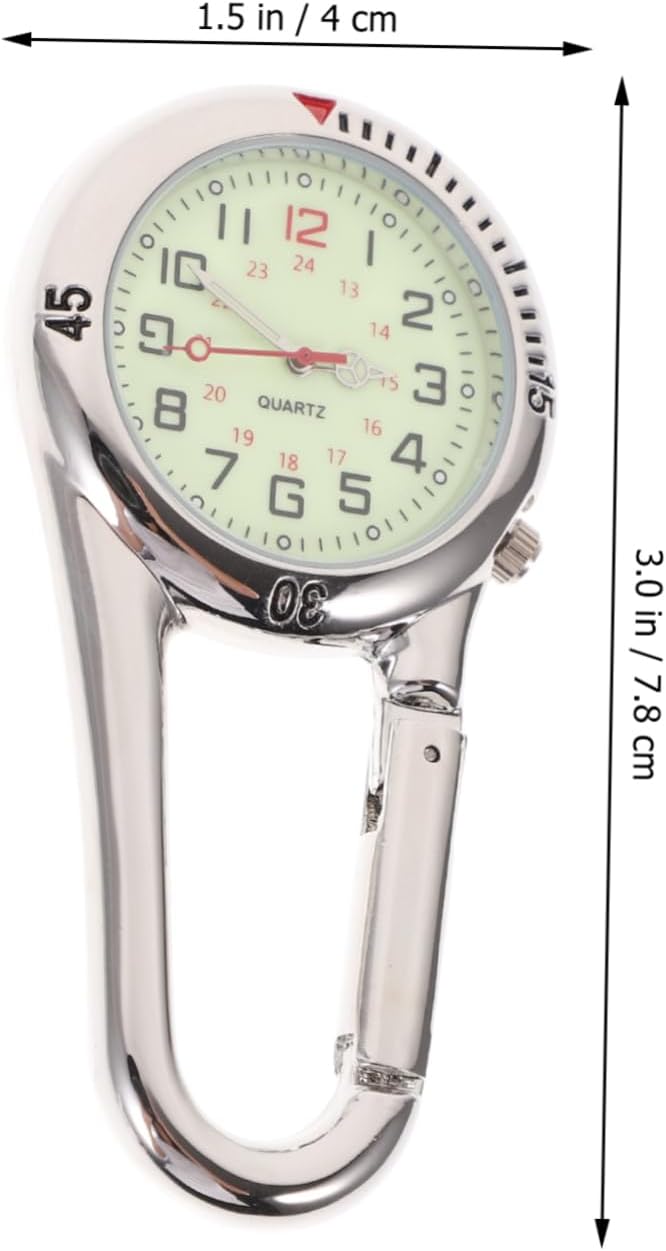 2 Pack Carabiner Watch Fluorescent Dial Buckle for Backpack for Exercise Trekking