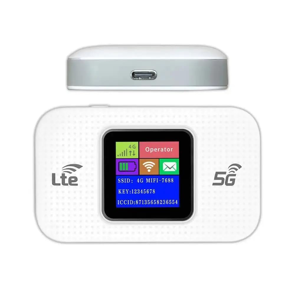 4G/LTE Wireless Dongle with 5G All SIM Network Support with LCD Display | Plug & Play with up to 300Mbps WiFi Hotspot Router| 3000mAh Rechargeable Battery | Up to 10 Devices for Laptop,Tablet