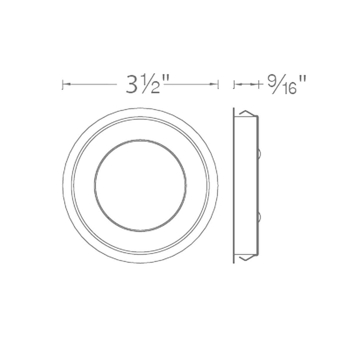 WAC Lighting HR-LED90-30-WT Contemporary Edge Lit LED HR-LED90 Button Light