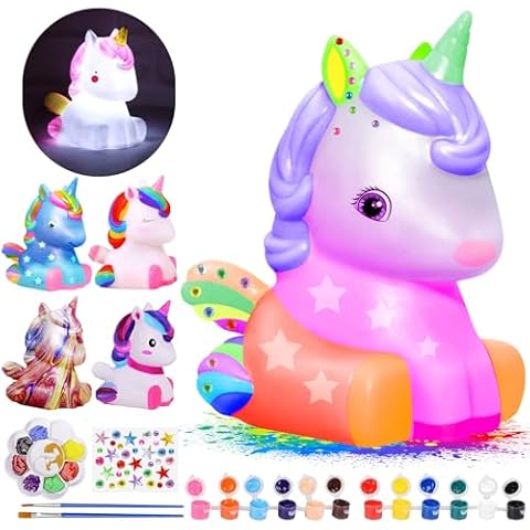 Paint Your Own Unicorn Lamp Kit, Art Supplies & Crafts Kit, DIY Night Light for Kids 6-12, Diamond Set for girl 8-12, Painting Kit for Girls Boys, Toy Child Birthday Gift Ages 3 4 5 6 7 8 9 10 11 12+ Cover