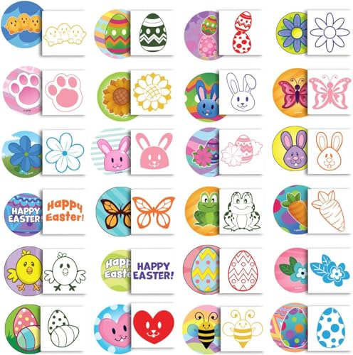 JOYIN 24 Stück Stempel Set, Spielzeug für Ostereier Jagd Spiel, Thema Party, Stuff, Osternkorb Stuffers Füllstoffe, Ostern Briefmarken Geschenke, Klassenzimmer Preis