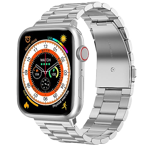 Image of Fire-Boltt Vogue Large 2.05 inch Display Smart Watch, Always On Display, Wireless Charging, App Based GPS with Bluetooth Calling & 500+ Watch Faces (Chain Silver)